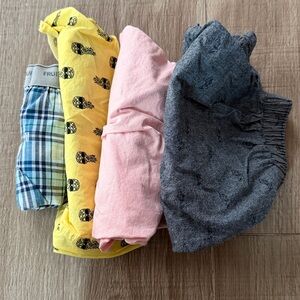 Gray and Pink Scrunchie Set